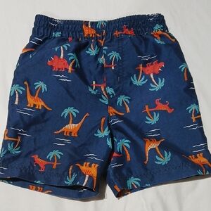 Dinosaur Print Kids Shorts - Blue